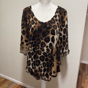 Adele & May - Leopard Print Blouse - Size XL